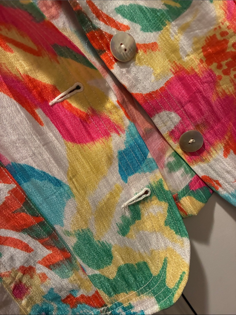 Ruby Rd. Multicolor Floral Button-Front Jean Jacket - Picture 5 of 10